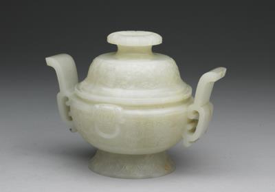 图片[3]-Jade lidded incense burner with handles, Qing dynasty (1644-1911)-China Archive